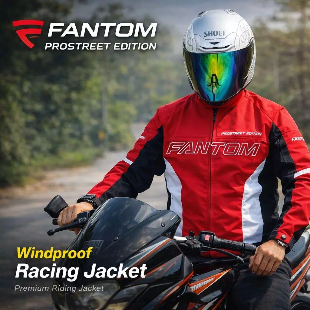 FANTOM ''PROSTREET'' windbreaker jacket - jaket mat motor - MALAYSIA - Image 3