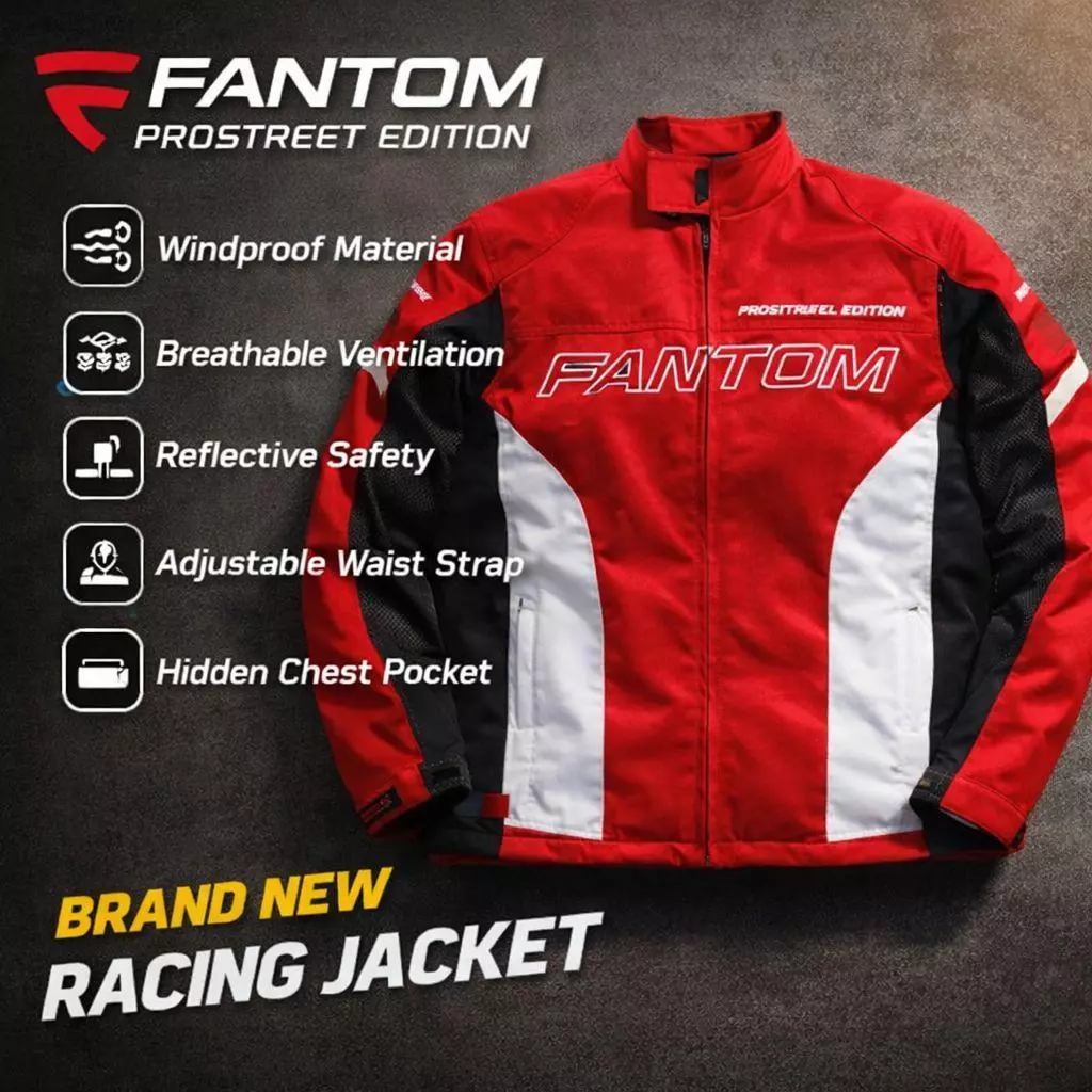 FANTOM ''PROSTREET'' windbreaker jacket - jaket mat motor - MALAYSIA - Image 9