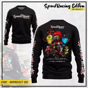 T-SHIRT FANTOM PROJECT SPEED RACING - GLOW IN THE DARK - kain kapas - hd printing - 200gsm - lengan panjang
